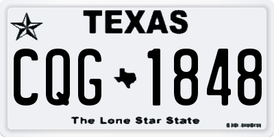TX license plate CQG1848