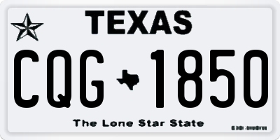 TX license plate CQG1850