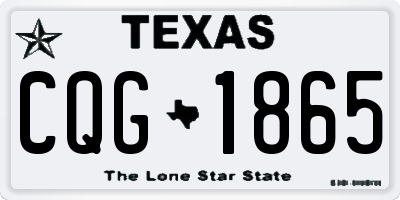 TX license plate CQG1865