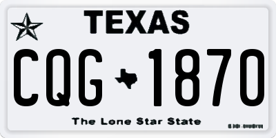 TX license plate CQG1870