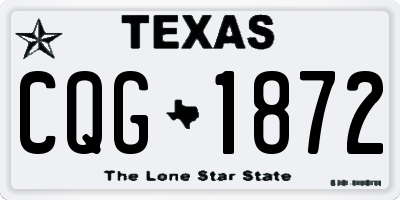 TX license plate CQG1872