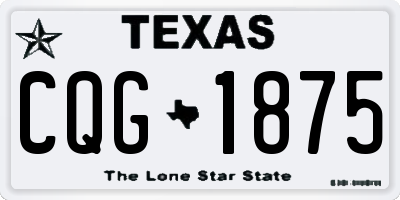 TX license plate CQG1875