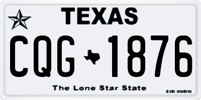 TX license plate CQG1876