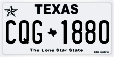 TX license plate CQG1880
