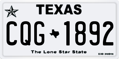 TX license plate CQG1892