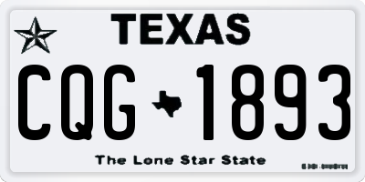 TX license plate CQG1893