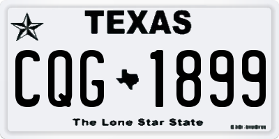 TX license plate CQG1899