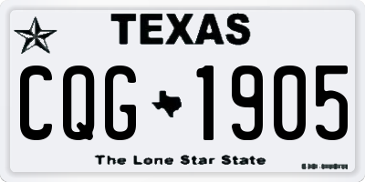 TX license plate CQG1905