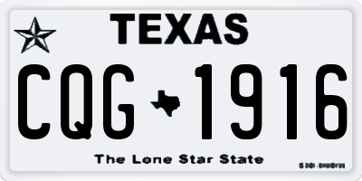 TX license plate CQG1916