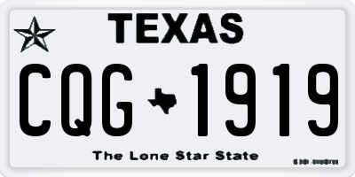 TX license plate CQG1919