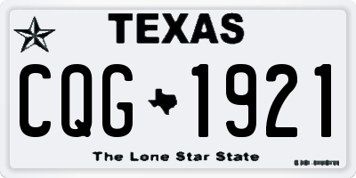 TX license plate CQG1921
