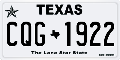 TX license plate CQG1922