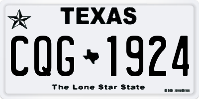 TX license plate CQG1924