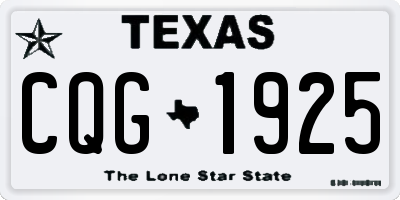 TX license plate CQG1925