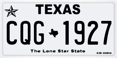 TX license plate CQG1927