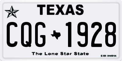 TX license plate CQG1928