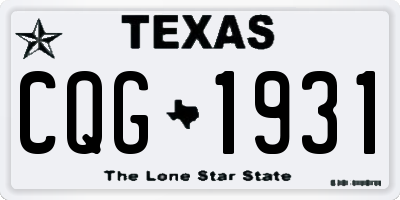 TX license plate CQG1931