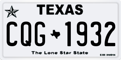 TX license plate CQG1932