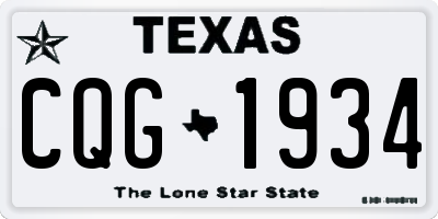 TX license plate CQG1934
