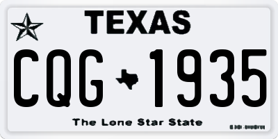 TX license plate CQG1935