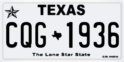 TX license plate CQG1936
