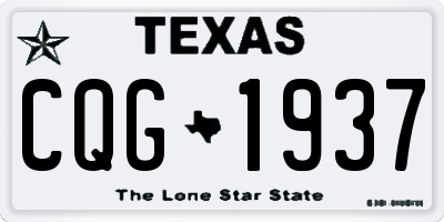 TX license plate CQG1937
