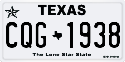 TX license plate CQG1938