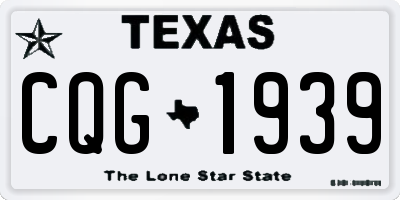 TX license plate CQG1939