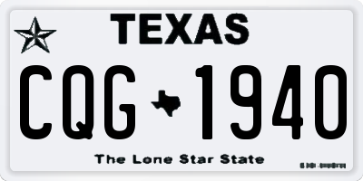 TX license plate CQG1940