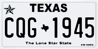 TX license plate CQG1945