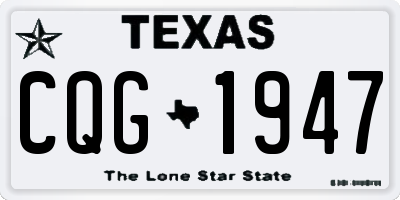 TX license plate CQG1947