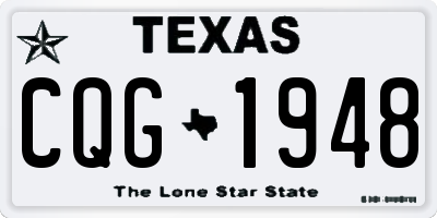 TX license plate CQG1948