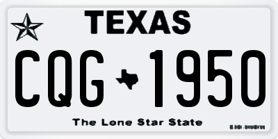 TX license plate CQG1950