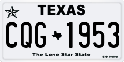 TX license plate CQG1953