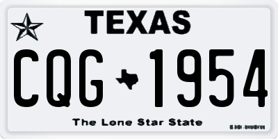 TX license plate CQG1954