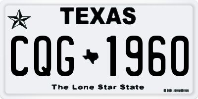 TX license plate CQG1960