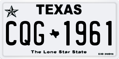 TX license plate CQG1961