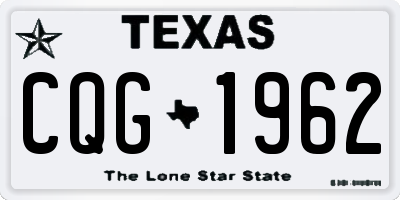 TX license plate CQG1962