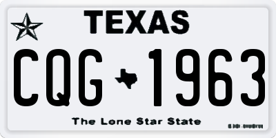 TX license plate CQG1963