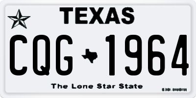 TX license plate CQG1964