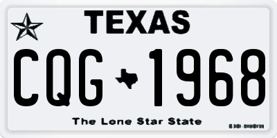 TX license plate CQG1968