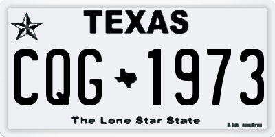 TX license plate CQG1973