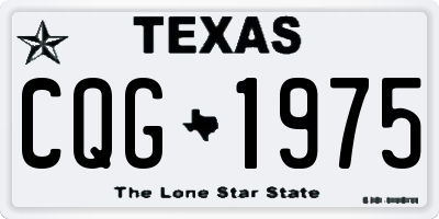 TX license plate CQG1975
