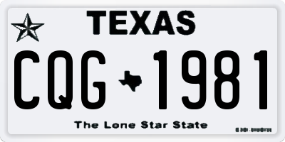 TX license plate CQG1981