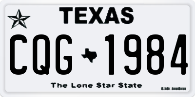 TX license plate CQG1984