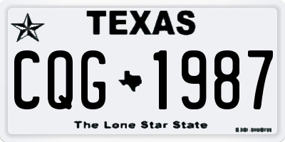 TX license plate CQG1987