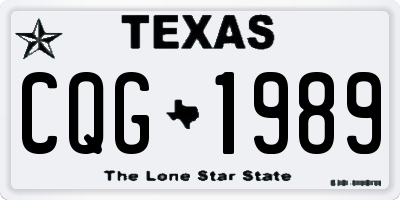 TX license plate CQG1989