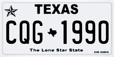 TX license plate CQG1990