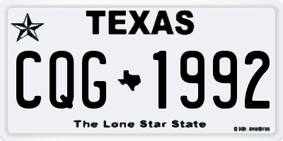 TX license plate CQG1992