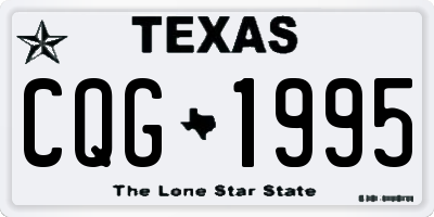 TX license plate CQG1995